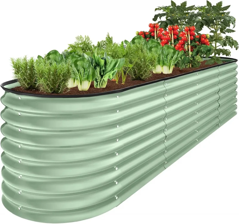 8x2x2ft Metal Raised Garden Bed - Oval Planter Box for Vegetables & Herbs - Image 9