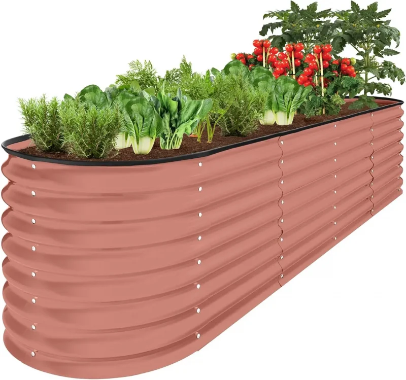8x2x2ft Metal Raised Garden Bed - Oval Planter Box for Vegetables & Herbs - Image 13