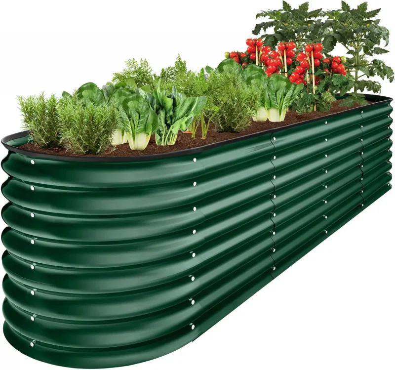 8x2x2ft Metal Raised Garden Bed - Oval Planter Box for Vegetables & Herbs - Image 11