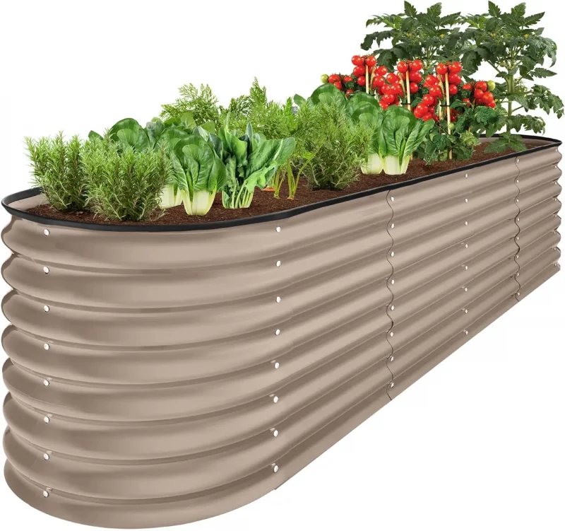 8x2x2ft Metal Raised Garden Bed - Oval Planter Box for Vegetables & Herbs - Image 10