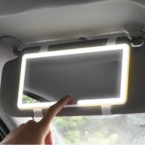 Car Sun Visor LED Makeup Mirror – Adjustable Brightness, Rechargeable, HD Clarity