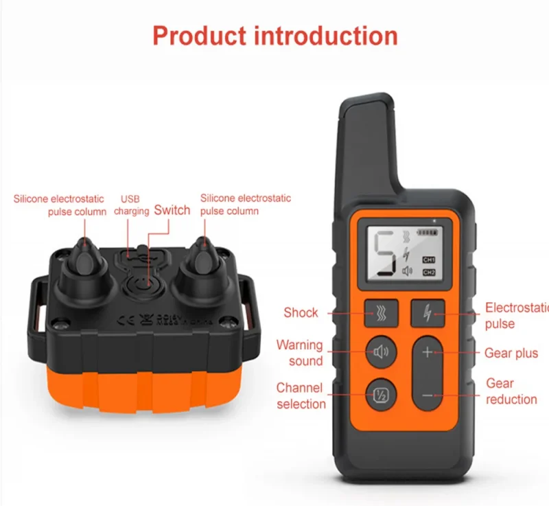 Dog Training Collar Rechargeable Remote Control Electric Pet Shock Vibration Anti Barking Collar - Image 4